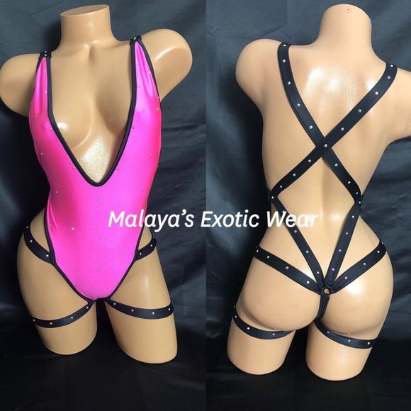 Sexy thong Rhinestone Romper - Picture 1 of 2